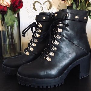 Forever21 Faux Leather Platform Moto Boots
